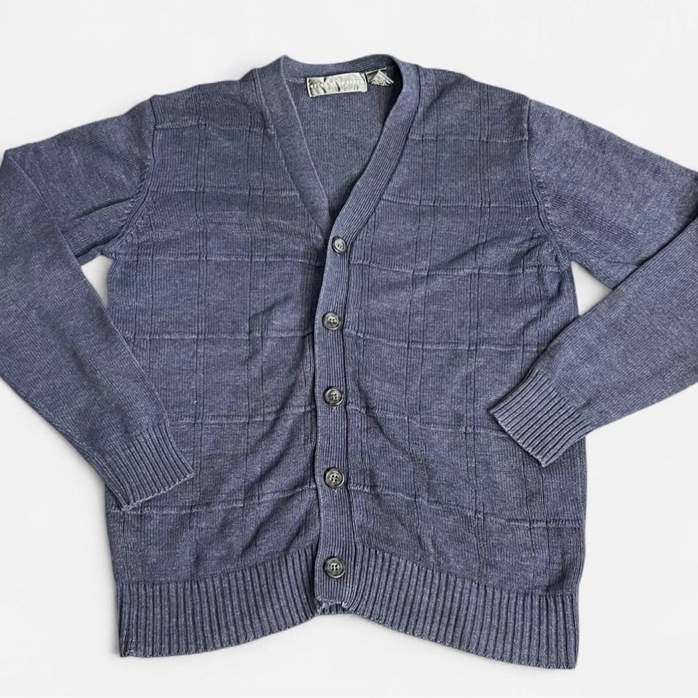 Oscar de la Renta men Blue‎ Cardigan Sweater Size Medium